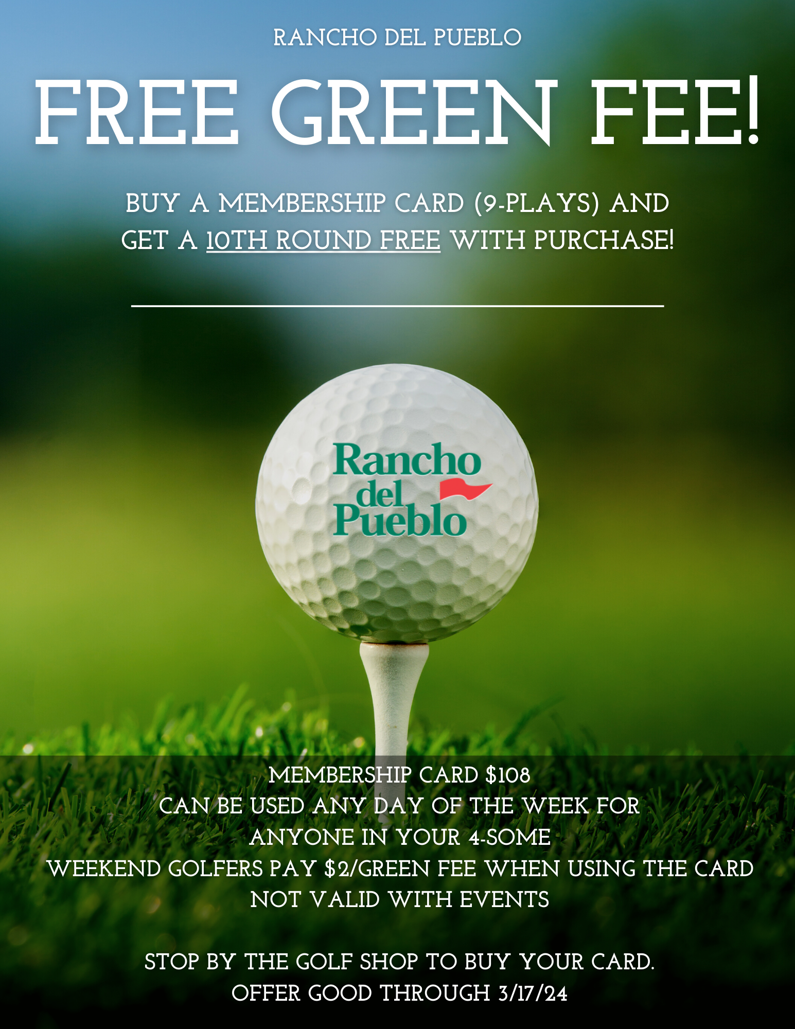 Free Green Fee flyer
